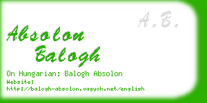absolon balogh business card
